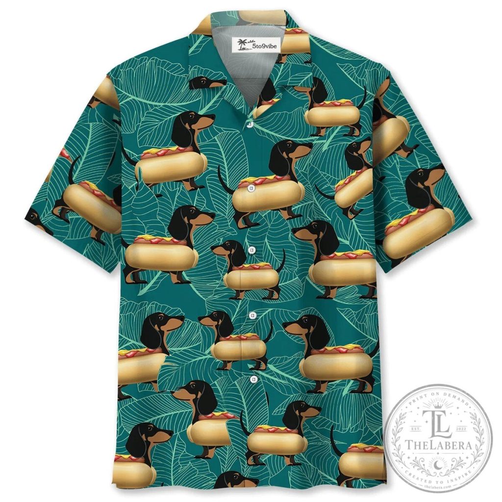 Dachshund Hot Dog Unisex Hawaiian Shirt For Men and Women 136 Dachshund Hot Dog Unisex Hawaiian Shirt For Men and Women