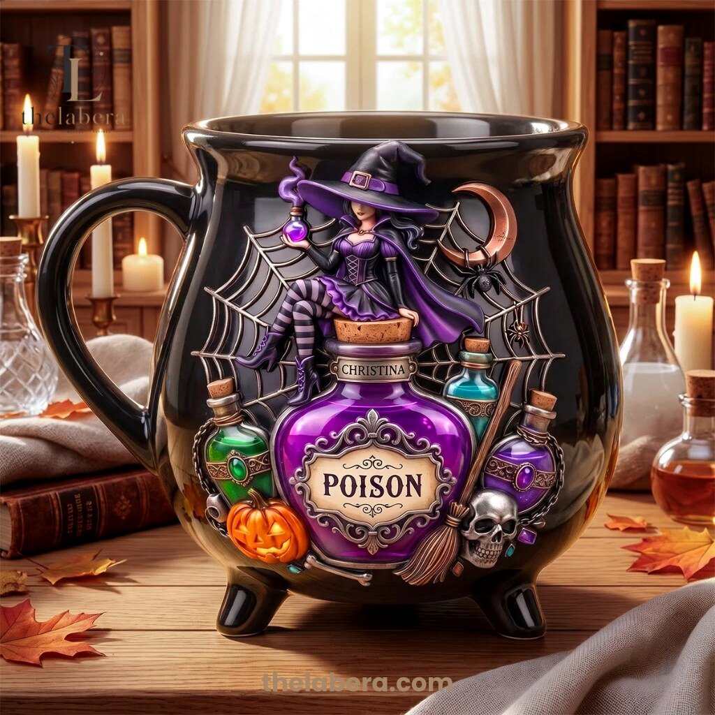 The Labera Christina Poison Cauldron Witch Mug Black