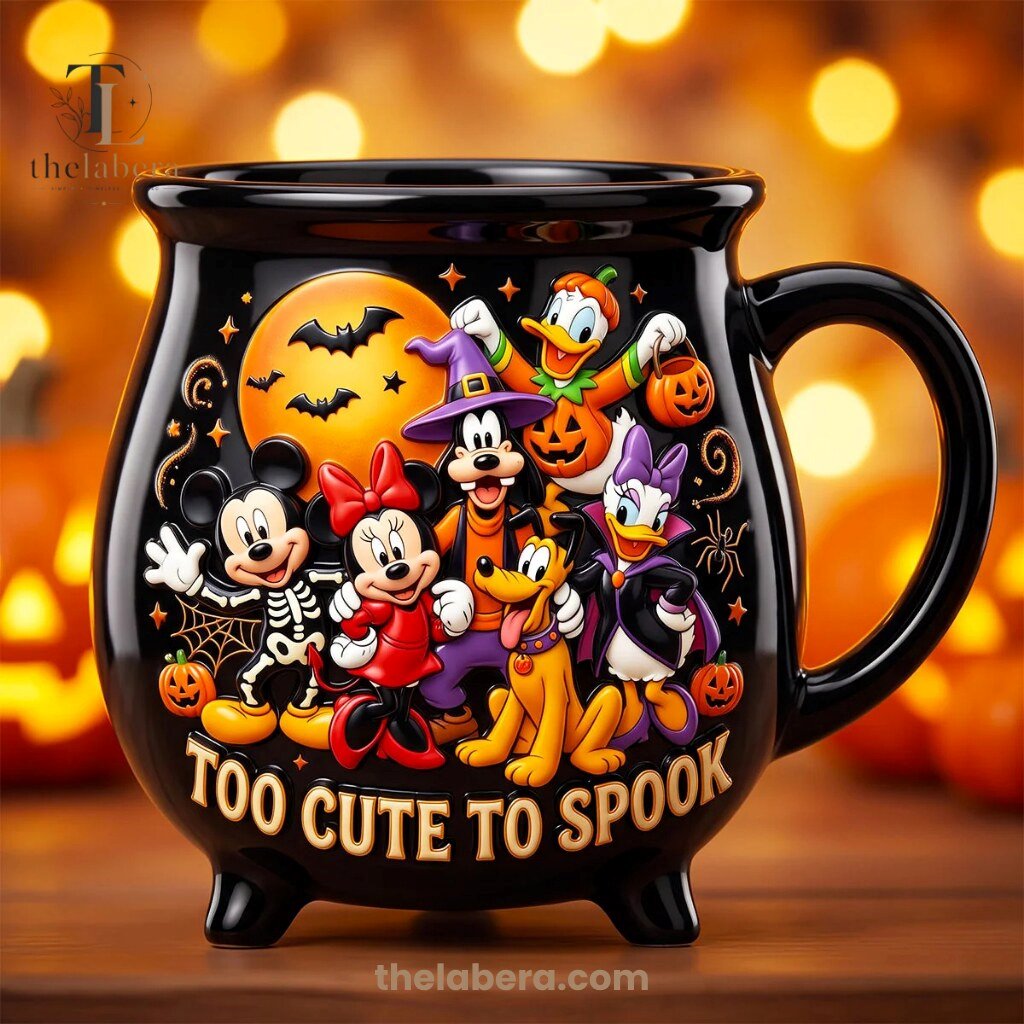 The Labera Too Cute To Spook Disney Halloween Cauldron Mug Black