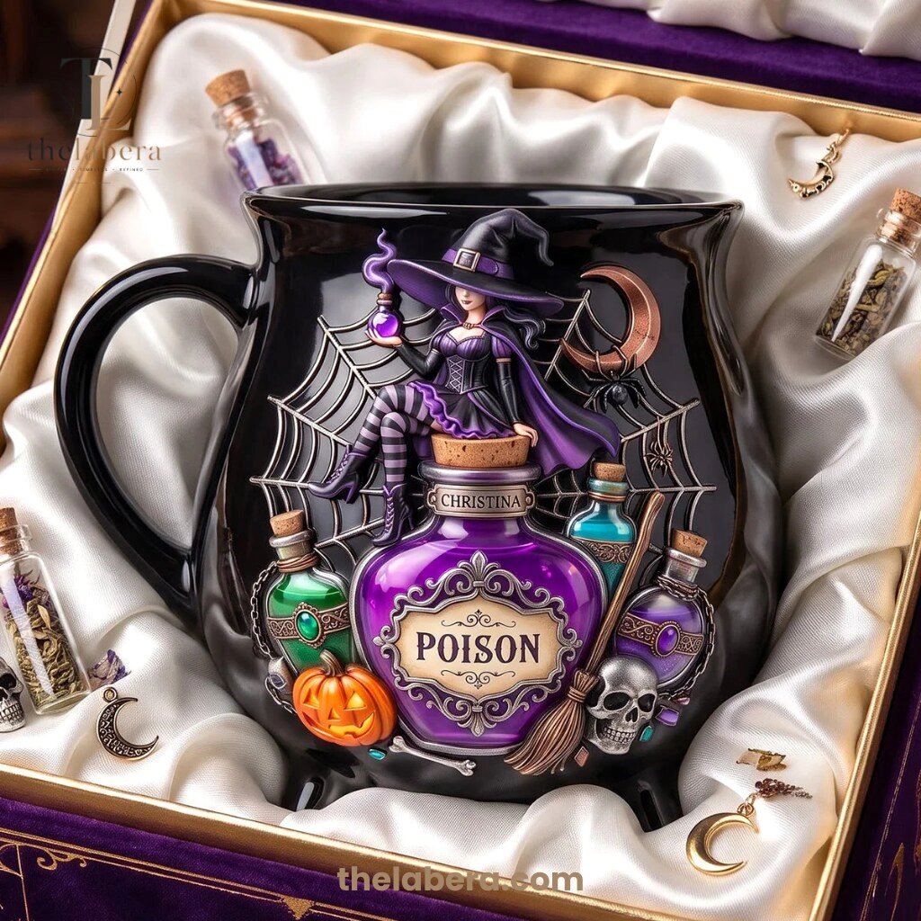 The Labera Christina Poison Cauldron Witch Mug Black