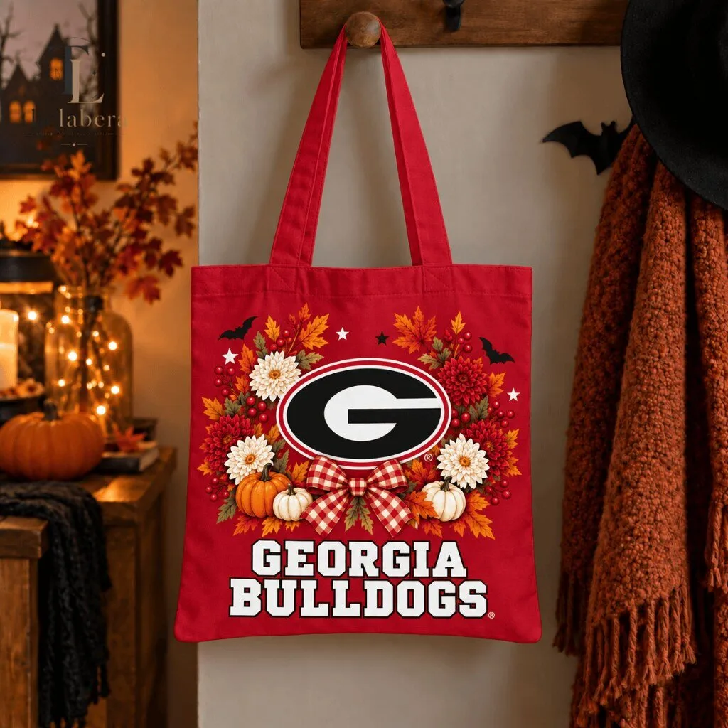 Georgia Bulldogs Autumn Traditions Canvas Tote Bag Red 2 Georgia Bulldogs Autumn Traditions Canvas Tote Bag Red