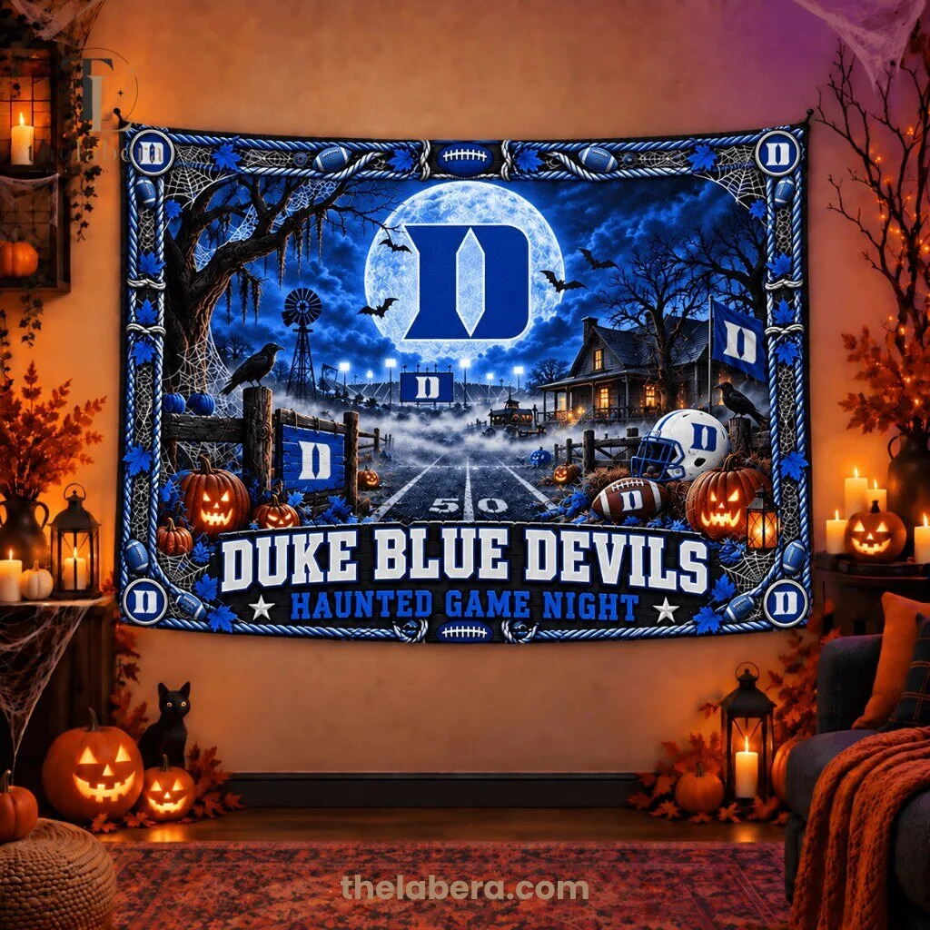Duke Blue Devils Haunted Game Night Tapestry Banner