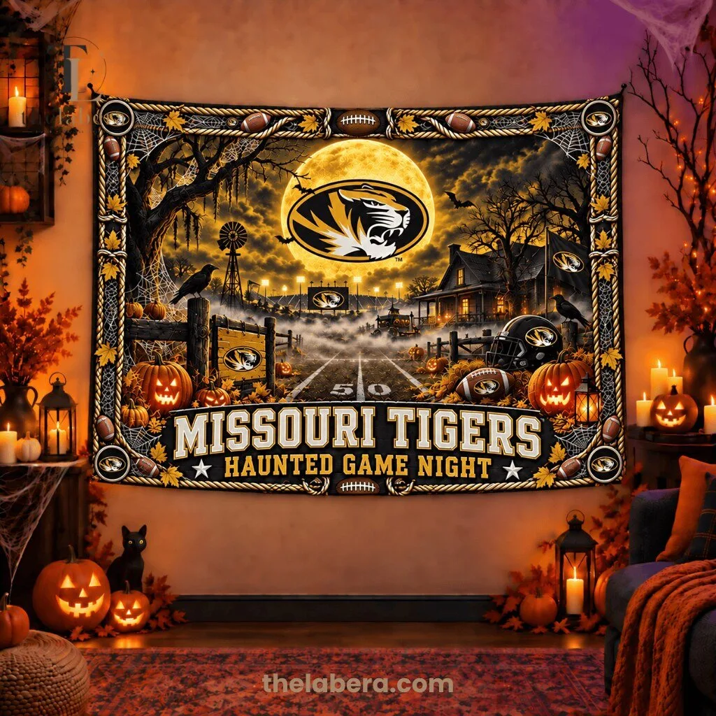 Missouri Tigers Haunted Game Night Tapestry Banner