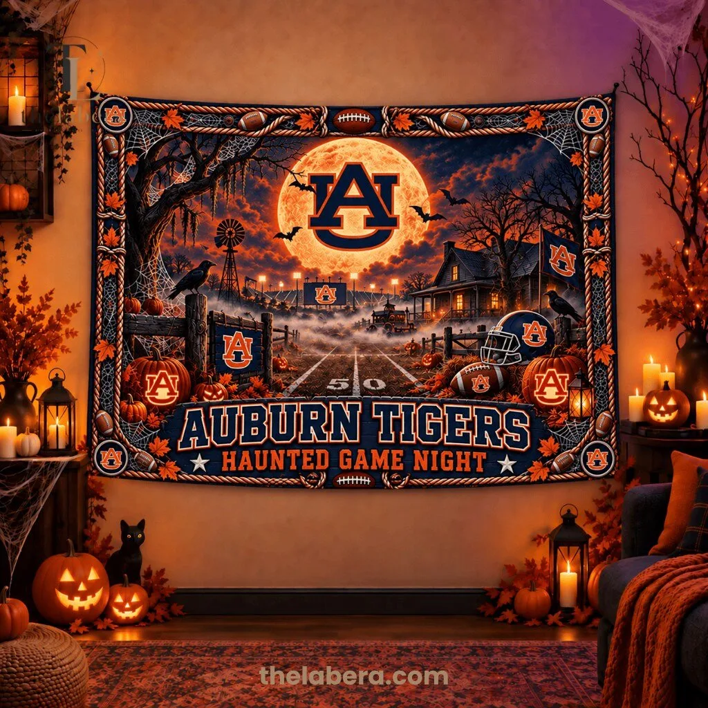 Auburn Tigers Haunted Game Night Banner Orange Navy Halloween 1 Auburn Tigers Haunted Game Night Banner Orange Navy Halloween