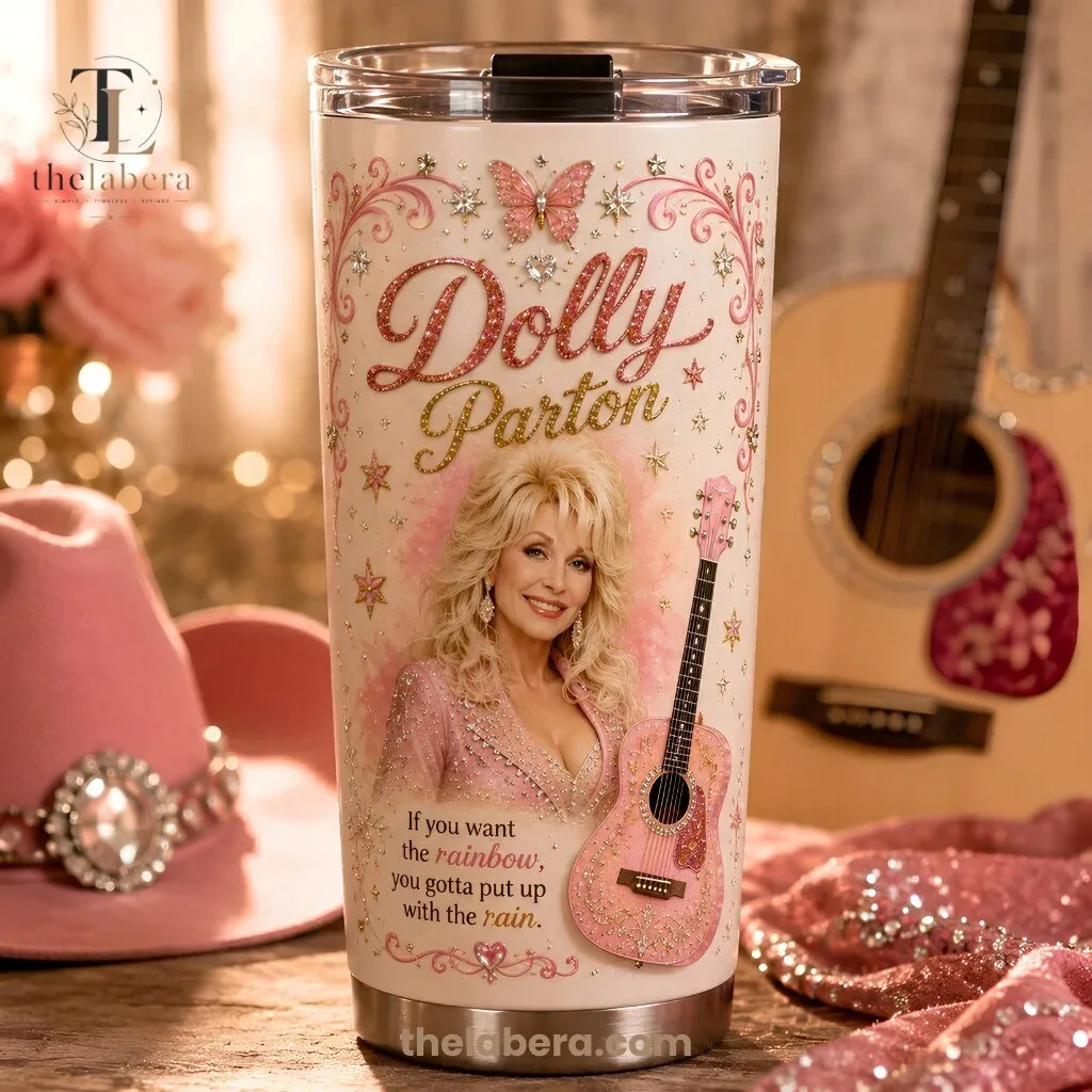 Dolly Parton Jolly Parton Blush Pink Insulated Tumbler With Lid 1 Dolly Parton Jolly Parton Blush Pink Insulated Tumbler With Lid