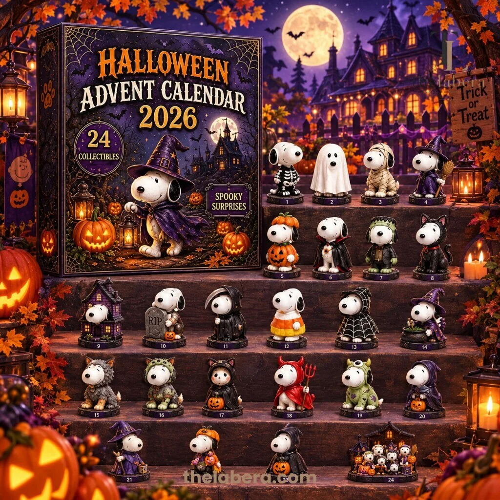 Halloween Advent Calendar 2026 with 24 Beagle Collectible Figurines in Spooky Costumes