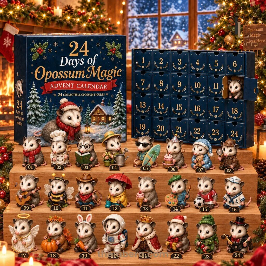 24 Days of Opossum Magic Advent Calendar with 24 Collectible Opossum Figures