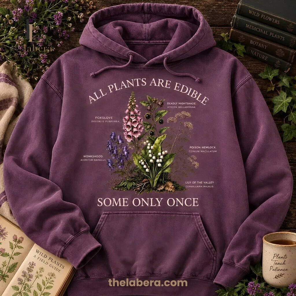 All Plants Are Edible Some Only Once Botanical Hoodie