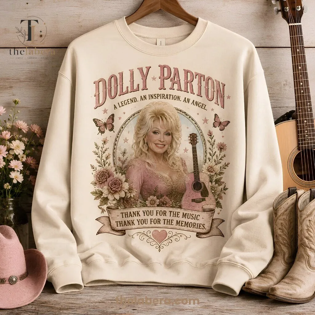 Dolly Parton Legend Inspiration Angel Sweatshirt Thank You For The Music