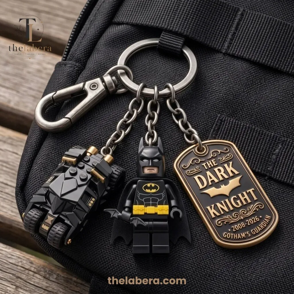 Batman The Dark Knight Keychain Lego Batmobile Minifigure 2008-2026