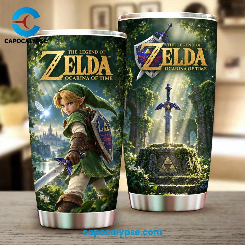 "Top 5 Unique Advent Calendars and Pop Culture Gift Ideas 2023" 6 The Legend of Zelda Ocarina of Time Stainless Steel Tumbler with Link and Master Sword
