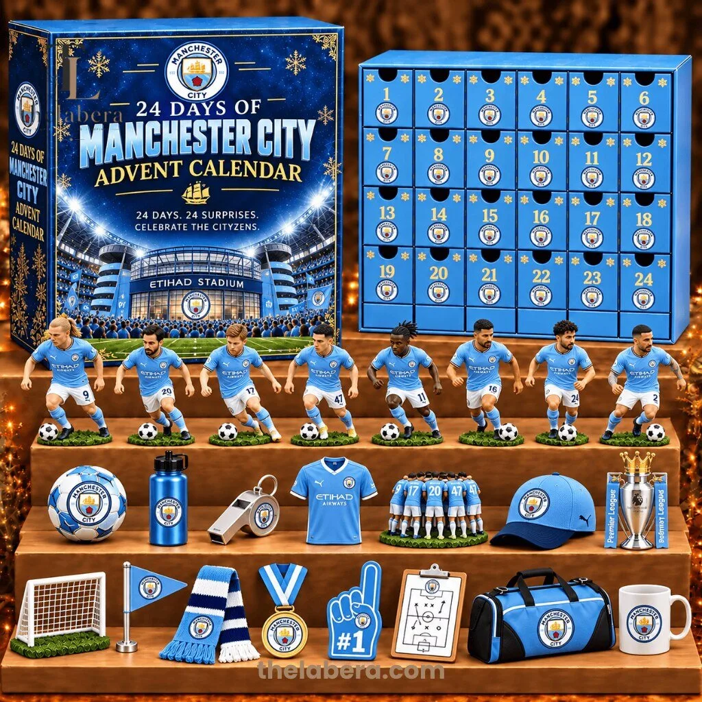 "Top Football Advent Calendars: Manchester City, Chelsea, Liverpool, Leeds, Everton" 2 The Labera Manchester City 24 Days Advent Calendar Blue