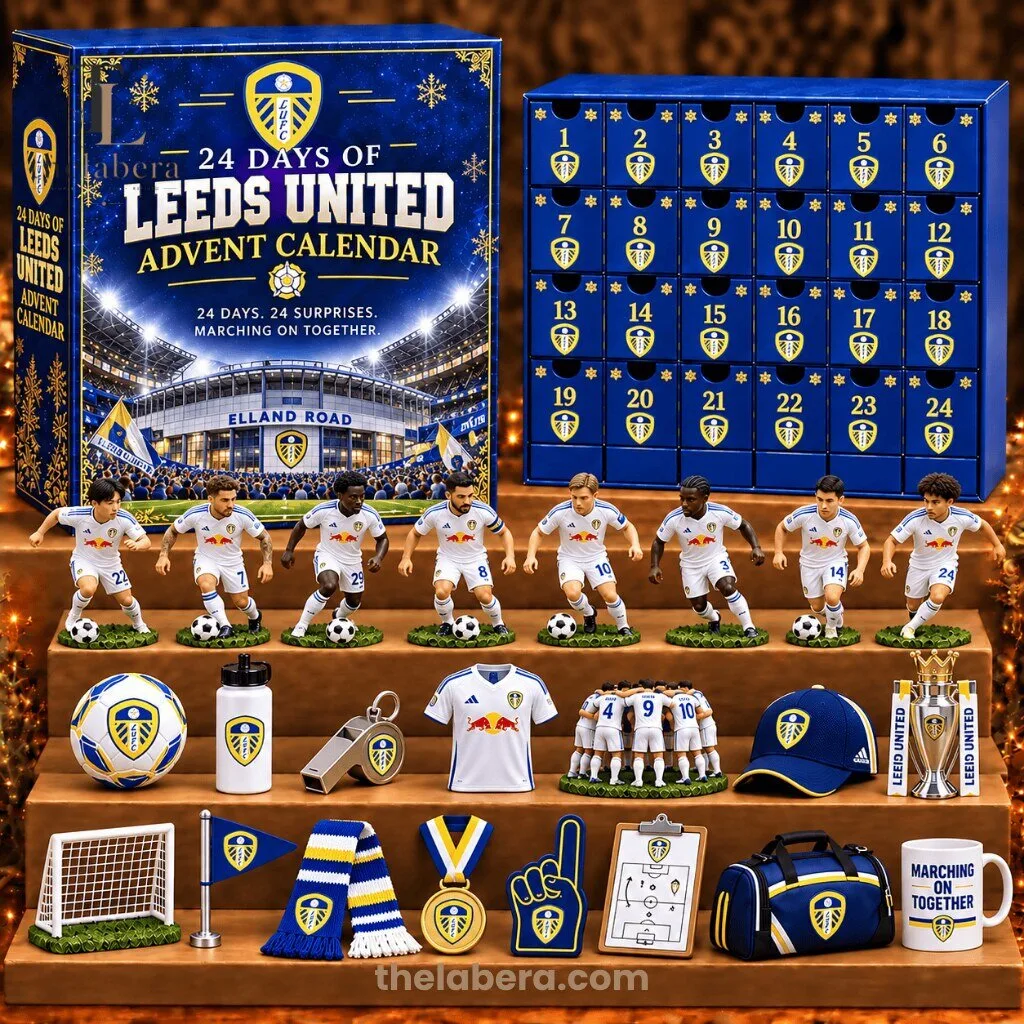 "Top Football Advent Calendars: Manchester City, Chelsea, Liverpool, Leeds, Everton" 5 The Labera Leeds United 24 Days Advent Calendar Blue