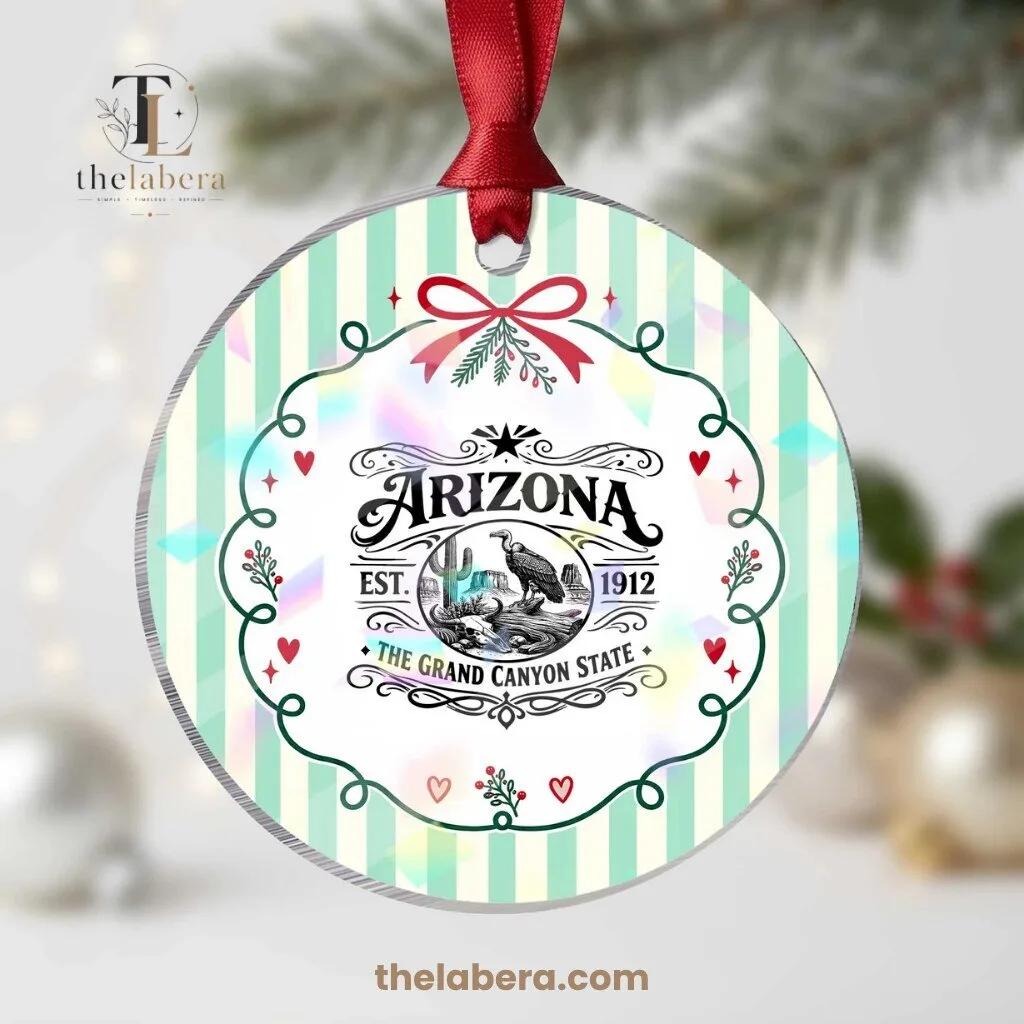 Arizona The Grand Canyon State Est 1912 Acrylic Christmas Ornament